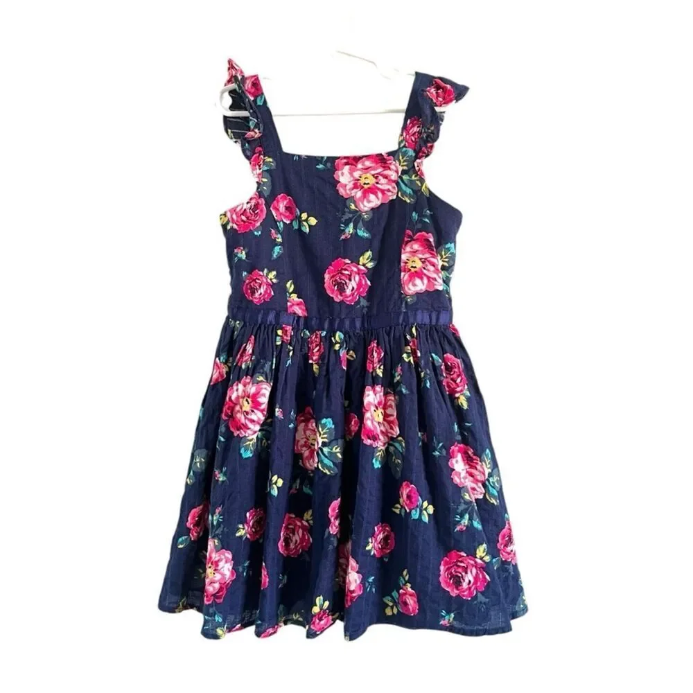 Zunie Girl Floral Sleeveless Ruffle Dress